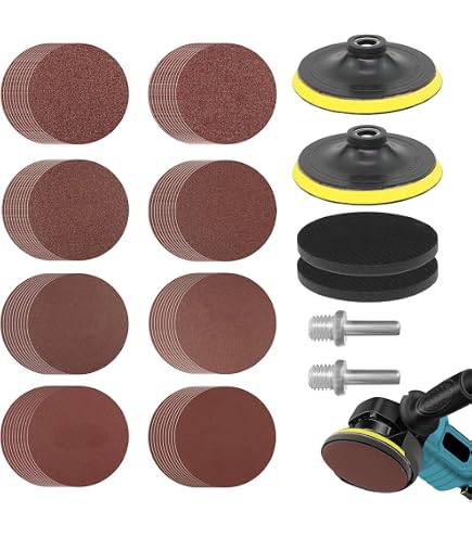 80-teiliges Winkelschleifer-Schleifscheiben-Set 125 Mm – Körnungen 40–600, Mit Klett & Stange