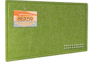 LIGHTOMORROW Pinnwand, 86 x 59 Zentimeter Filzbrett - dekorative Pinnwand, Korkbrett-Alternative für die Wand, faltbares Bilderbrett mit selbstklebendem Vision Board Gebetsbrett und 20 Pinnadeln - Laubgrün