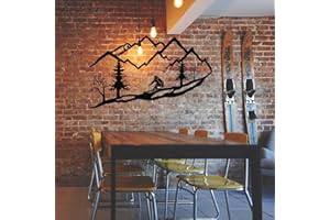 DEKADRON Decorazione da Parete in Metallo con Alberi di Montagna, Decorazione da Parete in Metallo,