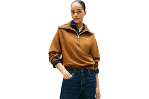 Tommy Hilfiger Sudadera con Cremallera Mujer Classic Script Fleece Media Cremallera