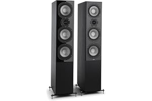 Numan Reference 801 - Lautsprecher, DREI-Wege Standlautsprecher, Paar Boxen, HiFi-Lautsprecher, Aluminium Druckguss Chassis, warmes Klangbild, Bassreflex, vergoldete Kontakte, schwarz