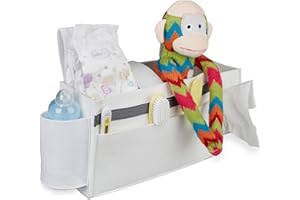 ‎RELAXDAYS Relaxdays Torba na łóżko, łóżko piętrowe, 8 przegródek, łóżko dla niemowląt, filcowy organizer do zawieszenia, wys. x szer. x gł.: 23 x 43 x 11 cm, biała