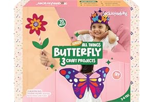 jackinthebox Butterflies Craft kit for 3 to 5 Year olds | 3 Craft Projects | Great Gift for Girls Ages 3,4,5 Years
