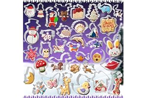 35 Piezas Moldes Galletas Navidad, Gyvazla Cortadores de Galletas, Cortador Gallets Navidad, Moldes Galletas Navidad, Acero Inoxidable Galletas Cortador, para Cookie, Fondant, Reposteria, Chocolates
