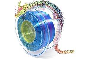 YOUSU PLA Tricolore Soie Brillante Filament 1.75 mm pour Imprimante 3D，PLA Shiny Silk Filament avec Surface Lisse et Soyeuse，Bon Rendu，Précision Dimensionnelle +/- 0.02mm，Bobine de 1kg，Rouge Or Bleu