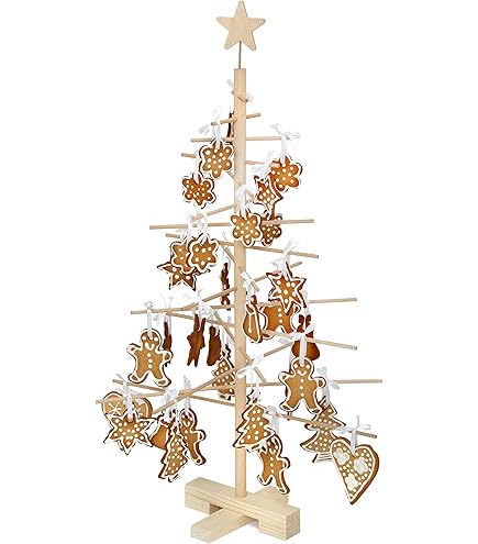 BOGATECO kerstboom van hout met LED-verlichting 104cm hoog | houtdecoratie inclusief | kerstdecoraties | 30 LED