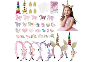 BLISSIQUEE Headband Making Kit for Girls Hair Accessories,Make Your Own Headbands for Girls,Cosplay Parties Dress-Up,6PCS DIY Arts Crafts Kids Unicorn Headbands for Women's Hair Kids Age 6-12