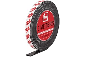 DPM TAPES Samoprzylepna taśma magnetyczna - taśma z magnesem 3m do majsterkowania, projektów artystycznych, tablice, magnesów na lodówkę, magnes na narzędzia, moskitiery - 15 mm x 3 m