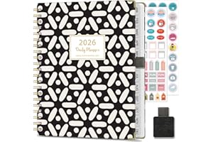 Gumiho Agenda 2026 Semainier A4 Spirale - Planner (Janvier-décembre 2026)-Agenda Scolaire Avec Boucle de stylo, Autocollants de plan,Tags mensuels