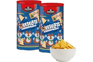 AQUA THOUGHTS 2 x Jacobs Cheeselets Crackers tubs (2x280g) - Christmas Savoury Snacks, Jacobs Crackers Savory Christmas Hamper, Cheeselets Snacks Sharing Tub, Biscuits Tin Gifts, Cheese Cracker