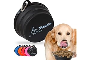PETSATION – Gamelle pour Chien Pliable [L'Original] – Bol de Voyage, écuelle, Abreuvoir pour Chien – idéal pour Les Voyages, promenades et Le Quotidien – Léger, Compact (Noir, 1000ml)