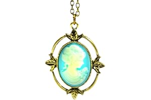 Beaux Bijoux - Collana da donna, motivo testa, Katherine, The Vampire Diaries, in bronzo antico, colorata