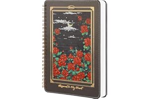 MGGAO Spiral Notebook for Women, Durable A5 Leather Hardcover Notebooks, 200 Lined Pages, Cute Notebooks for Perfect School Equipment, 15.5 x 21 cm
