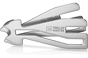 Fabach Klucz zwalniający wózek na zakupy otwiera wszystkie wózki zakupowe, ładuj przednie i boczne systemy szuflad, zdejmowany wózek na zakupy, metalowy brelok, Srebrny, 2 Trolley Master, 2 mistrzowie wózków