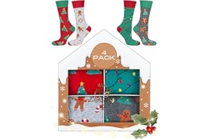 soxo Navidad Calcetines Mujer Algodon Regalos Originales Para Hombre Divertidos 4 Pares 2 Tamaños