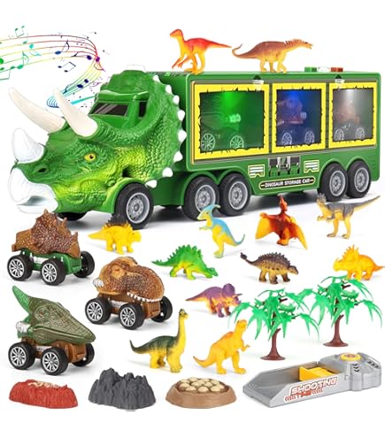 Circuit Voiture Dinosaure Pour Enfants 3-6 Ans - Piste Flexible Avec Loopings 360° - 4x4 Et Figurines Inclus