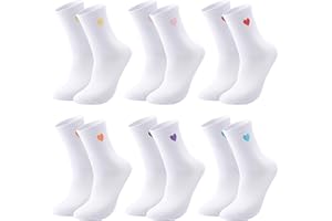 Utensilsto 6 Paar Damen Socken Herzsocken Damen 38-42 Baumwollsocken Herz Socken Kuschelsocken Sportsocken Tennissocken Baumwoll Socken Damen