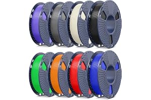 SUNLU 250 g ASA filament set 8 färger, 3D-skrivarfilament ASA | UV värmebeständig och robust filament ASA, 250G spole svart +