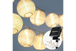 COBUS CozyHome Guirnalda luces exterior linternas - 20 linternas LED blanco cálido & 7m I Con Solar I Luces decorativas habitacion Fairy lights decoracion Luz led hadas Luces led pequeñas Luzes navideñas