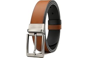 CHAOREN Ceinture Homme Cuir, Ceinture Homme Marron Noir 35mm, Ceinture en Cuir Homme, Conception de Trou Ovale Douclage Facile