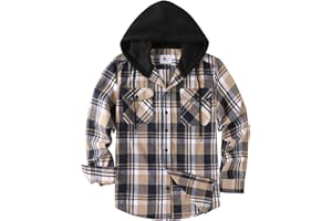 SwissWell Camicia Uomo Flanella Felpe Uomo Camicia a Quadri Manica Lunga Casual Camicia con Cappuccio M-3XL