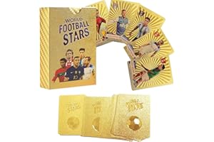 GATIHOK Weltmeisterschaft 2025 Fußball Star Karten, 55 Goldfolie Fußball Karten, Gold Fußball Karten für Fußball Fans und Sammler, Euro 2025 Fußball Karten (golden)