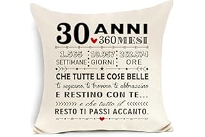 Awyuan Copricuscino per 30° compleanno per donne uomini amico sorella fratello compagni di classe collega moglie marito regalo di 30° compleanno regalo ispiratore