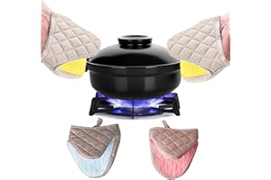 WDEC Mini rękawice kuchenne, odporne na wysokie temperatury, antypoślizgowe, neoprenowe, silikonowe, bawełniane rękawiczki z pętelką do zawieszania do kuchenki mikrofalowej i piekarnika, powierzchnie,