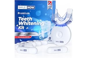 Teeth Whitening Kit - Pap Tooth Whitener Formulated by Dentists Made in Britain - LED Activated Gel Pods for a Brighter Smile - SMILE:NOW (33.6ml (Pack of 1), Peppermint)