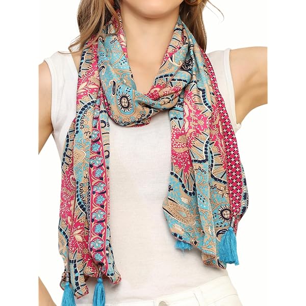 Buy Landisun Skull Scarf Shawl Soft Long Elegant Classical Tassels