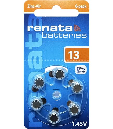 Renata Hörgerätebatterien ZA 10 – 60 Stück (10 Karten à 6 Batterien), 1,45 V, Luft-Zink-Technologie, Made In Germany