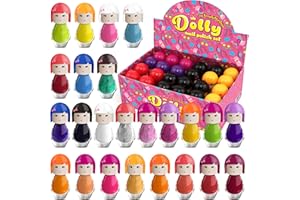 BEAUTY4BRITAIN Set Di Smalto Per Unghie Dolly 24 Colori Moderni Bottiglie A Forma Di Bambola Non Tossica Fragola Fragola Peel-Off A Base D'acqua (Set B)