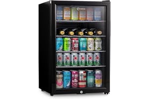 Subcold Super115 LED - Under-Counter Fridge | 115L Beer, Wine & Drinks Fridge | LED Light + Lock and Key | Energy Efficient (Black)