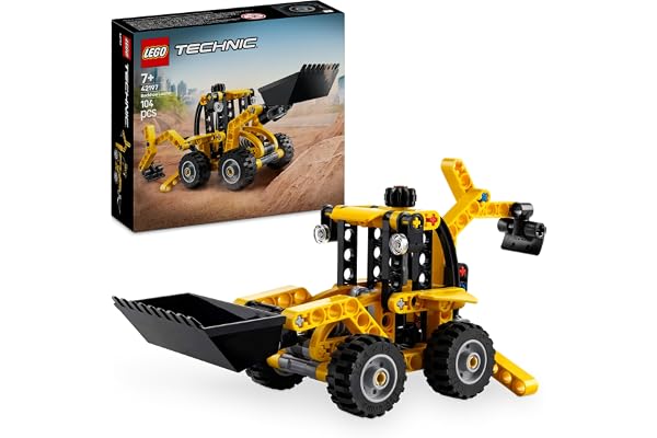 LEGO Technic Le tractopelle - Jouet de Construction interactif pour garçon et Fille - Véhicule de Chantier avec stabilisateurs - Idée de Cadeau pour Enfants passionnés de mécanique 42197