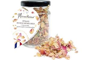 MIRONTAINE Pot BIO Pétales Rose Séchés Décoration Alimentaire Naturelle pour Pâtisserie Déco Comestible & Végétale 4,5g - 412