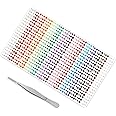 Annhao Crystal Rhinestone Stickers 900 Pieces Self Adhesive Jewel with Tweezers of Adhesive Gem Stickers for Nails Face Festivals Makeup DIY Craft Decorations, 3mm 4mm 5mm