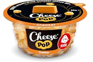 ‎CHEESEPOP Cheesepop Étonnamment Croustillant et Aéré, Légèrement Épicé et Crémeux | Riche en Protéines | 100% Fromage Cheddar Popped Collation, 9x65g