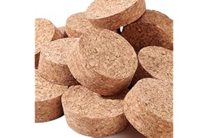 BENECREAT 12 tappi di sughero conici in legno, tappi di ricambio in legno tenero naturale da 52 mm per vini, bottiglie antiche, barattoli, arti, fai da te