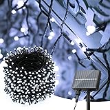 PhilzOps Catena Luminosa Solare, 52M 500 LED Natale Luce Stringa Solari Esterno 8 Modalità Impermeabile Luci Giardino Decorat
