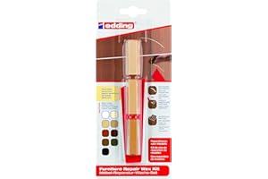 edding 8901 kit de cires de restauration pour meubles - noir - pour combler et réparer les rayures et les trous sur les meubles et autres surfaces en bois