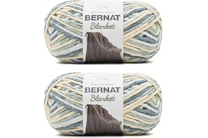 Bernat Blanket Super Bulky - Filato acrilico super voluminoso, 2 confezioni da 300 g, #6, filato pesante di ciniglia grossa, per lavorare a maglia e all'uncinetto, amigurumi, coperte spesse (morbido