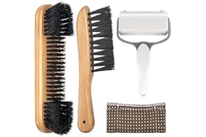 Adhafera Pool Table Brush Cleaner Kit with 4 Tools, Brush Made of Pure Solid Wood and Nylon Bristle, Snooker Accessories for Snooker Table