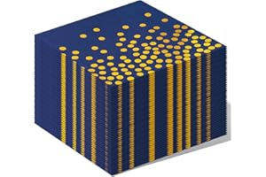 AIPartywar Lot de 50 serviettes de table dorées de 16,5 x 16,5 cm, 3 plis, serviettes en papier jetables pour fête de mariage ou dessert