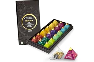 Creano Set Regalo Tisane Biologiche Premium "Organic Herbal Tea" – 18x Piramidi in 9 Varietà | Infusi alle Erbe e Frutta, Confezione Regalo Elegante - 45g - NUOVO 2024*