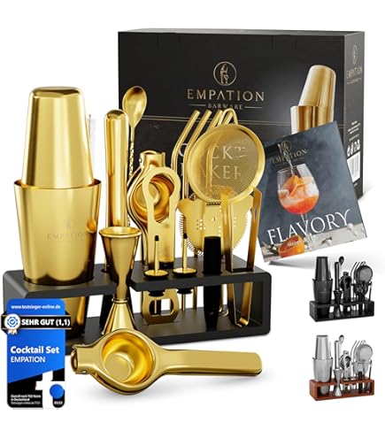 Esmula Cocktailset van 750 ml met bamboestandaard, 12-delige