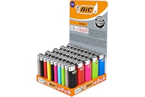 BIC Mini Flint – zapalniczki w różnych kolorach, taca z 50 sztukami