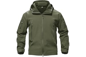 MAGCOMSEN Men's Waterproof Tactical Jackets Winter Outdoor Hiking Softshell Jacket Fleece Lining