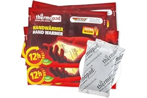 THERMOPAD Chauffe-Mains – L'ORIGINAL : 5, 10 ou 30 Paires de chaufferettes pour jusqu'à 12 Heures de Chaleur dans Les Gants ou dans la Poche - activé par l'air - Utilisation immédiate