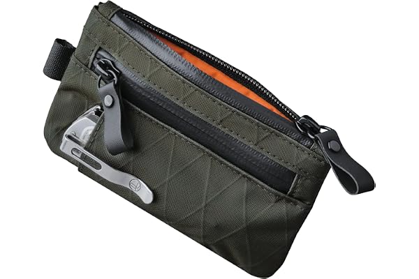 ALPAKA Zip Pouch Pro Slim RFID-blockerande dragkedja plånbok, Mörkgrön, en