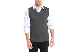 iClosam Men's Cotton V-Neck Essential Sleeveless Jersey Jacket Pullover Winter